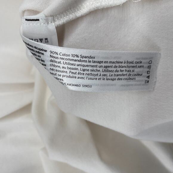 EILEEN FISHER Top S Organic Cotton Stretch Jersey Boxy Dolman Off White USA - Picture 8 of 13